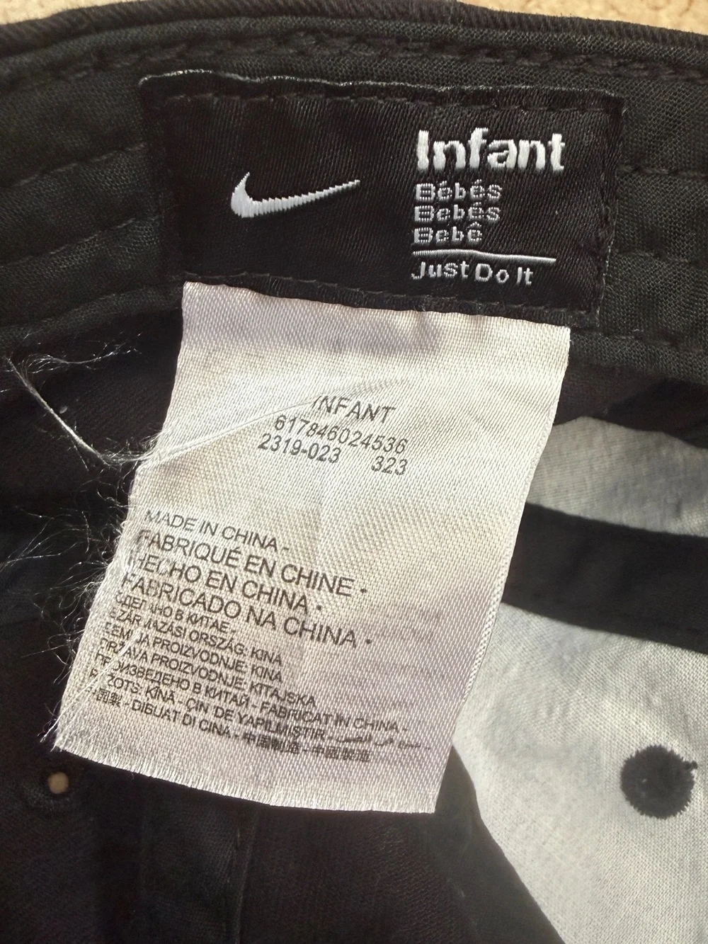 Infant- Nike Black Baseball Cap with White Swoosh